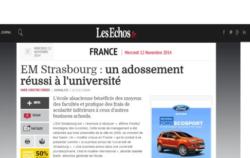 Le modèle public de l'EM adossé à l'Université de Strasbourg, un exemple à suivre selon l'Institut Montaigne (capture d'écran)
